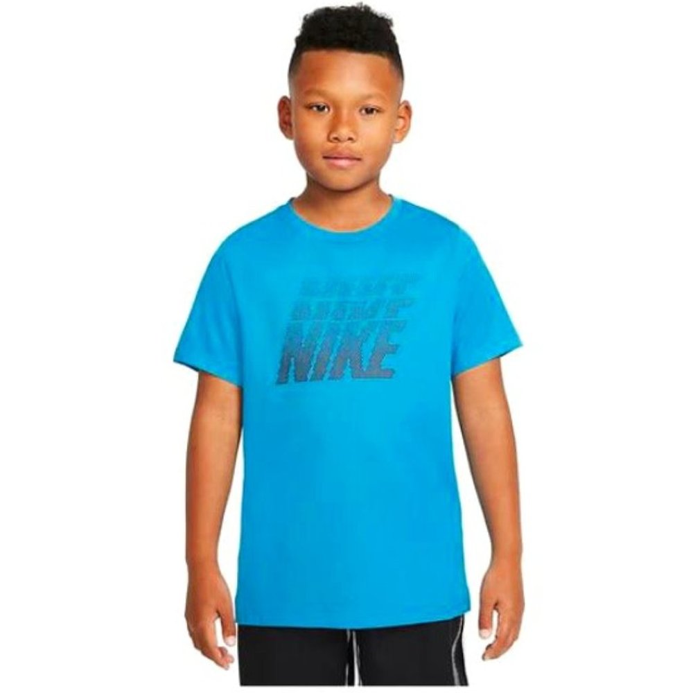 Nike Kids' Imperial Blue Dri-FIT Logo Graphic Tee